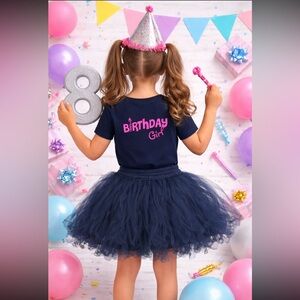 Next Level Apparel Navy T-Shirt with Pink Graphic